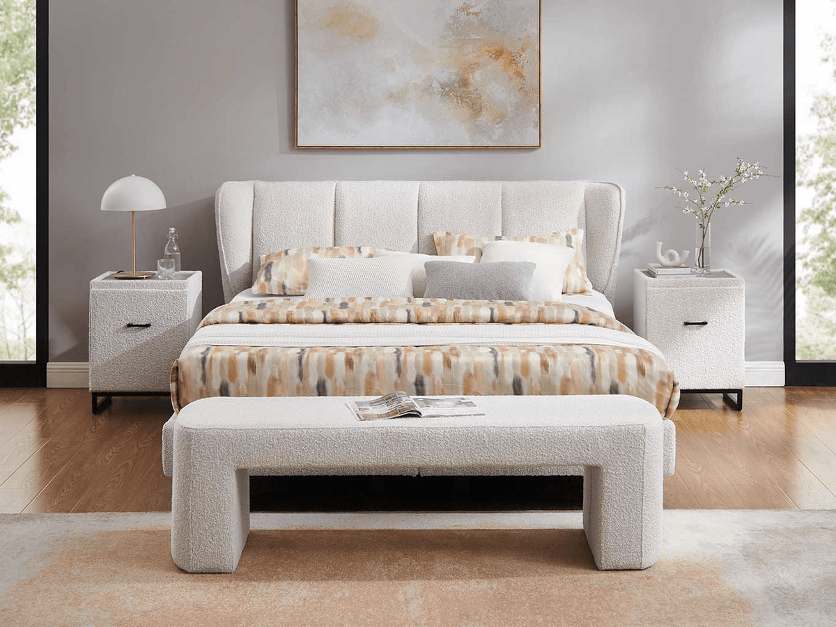 Cama Alice - Natural Bouclé Ascot Pearl - Marcottestyle Shop 180 x 200cm Without Matress | Marcottestyle