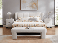 Lit Alice - Naturel Bouclé Ascot Pearl - Marcottestyle Shop 180 x 200cm Without Matress