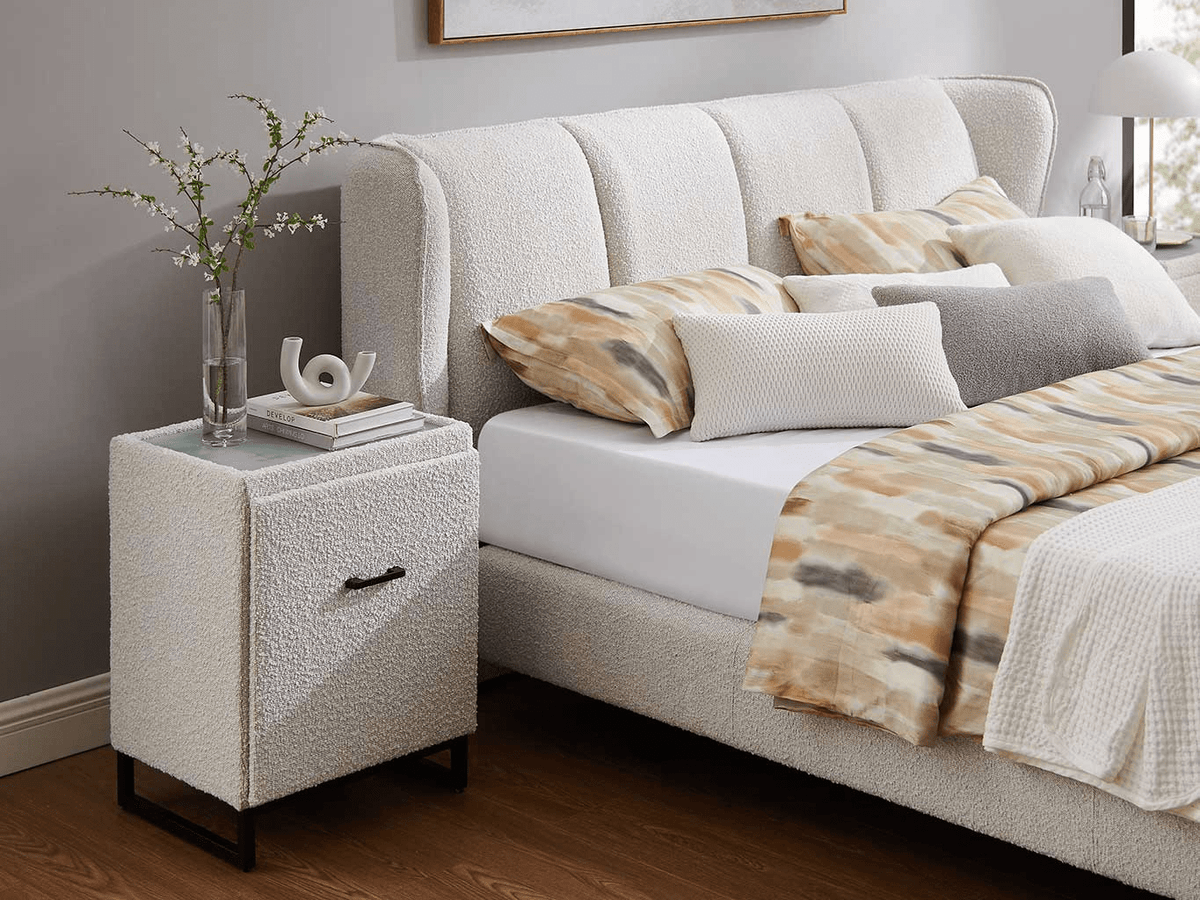 Cama Alice - Natural Bouclé Ascot Pearl - Marcottestyle Shop 180 x 200cm Without Matress | Marcottestyle