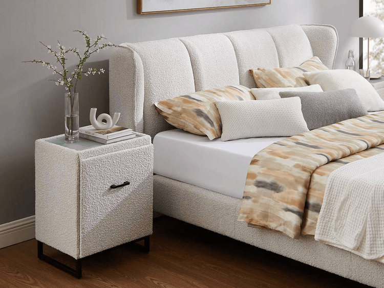 Cama Alice - Natural Bouclé Ascot Pearl - Marcottestyle Shop 180 x 200cm Without Matress | Marcottestyle