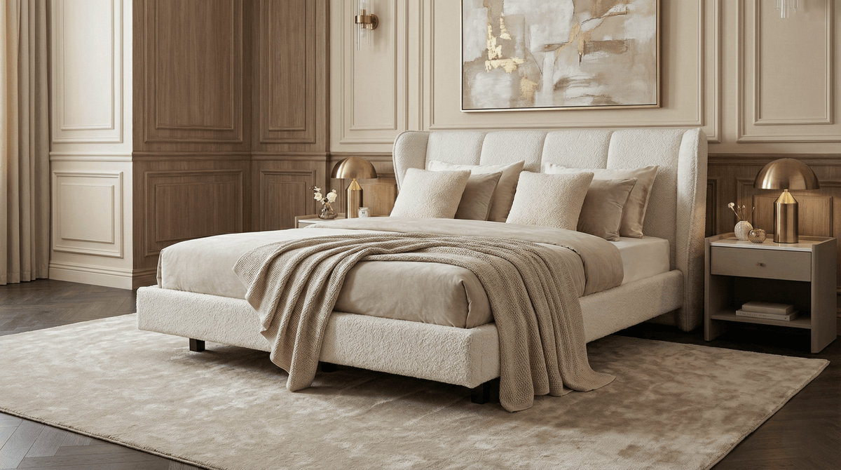 Cama Alice - Natural Bouclé Ascot Pearl - Marcottestyle Shop 180 x 200cm Without Matress | Marcottestyle