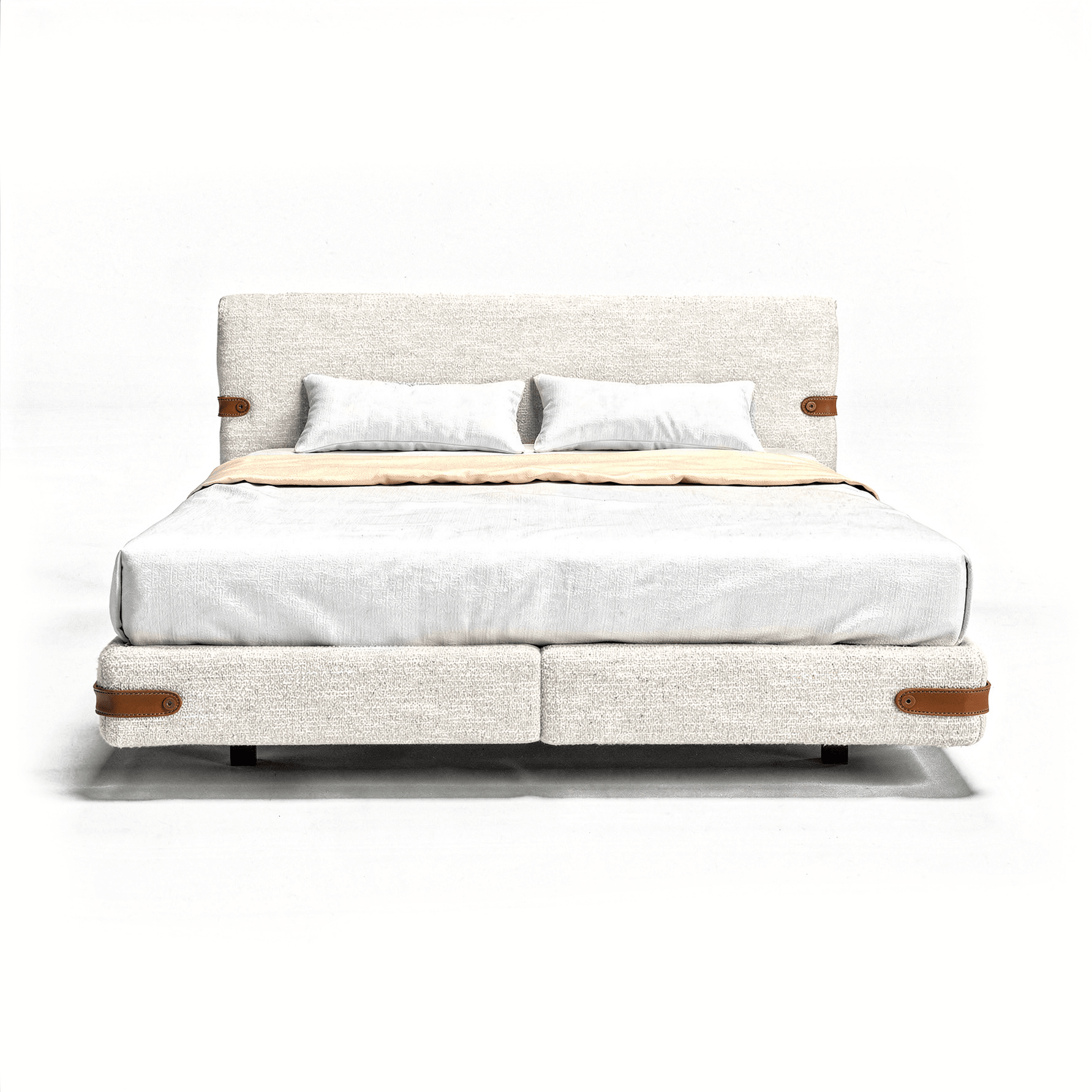 Bett Monza - Natur Bouclé - Marcottestyle Shop 180 x 200cm Without Matress