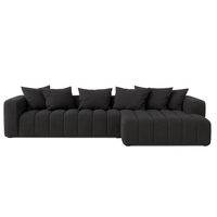 Canapé Marano - Oxford Noir -  334 × 172 cm - Lounge Right