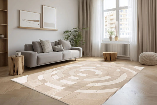 High-Pile Rug - Belmonte Beige Graphic