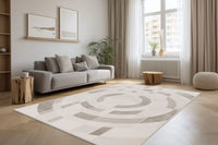 High-Pile Rug - Belmonte Silver Graphic