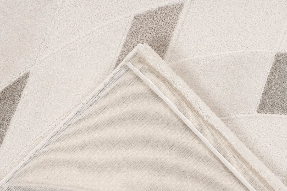 High-Pile Rug - Belmonte Silver Graphic