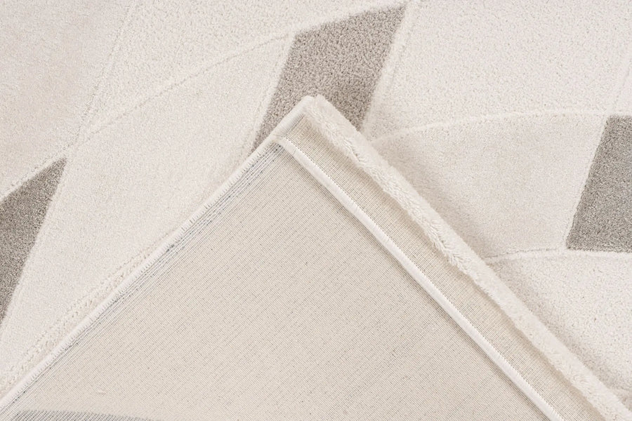 High-Pile Rug - Belmonte Silver Graphic