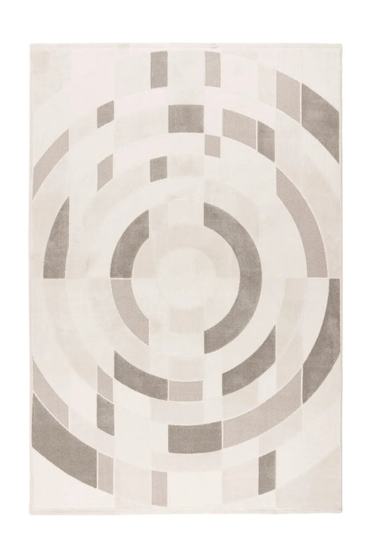 High-Pile Rug - Belmonte Silver Graphic