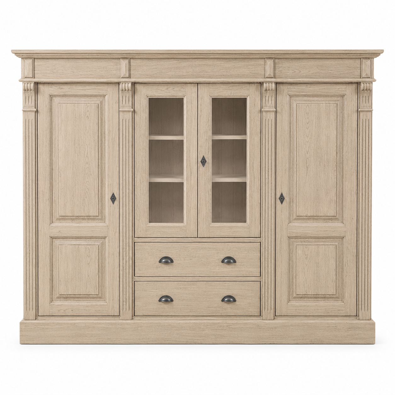Bookcase - Nevers - Solid Oak - 180 x 39 x 140 cm - Oak
