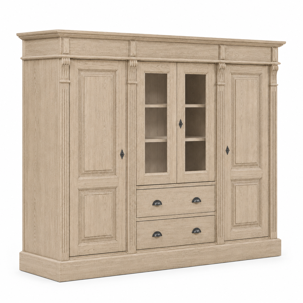 Bookcase - Nevers - Solid Oak - 180 x 39 x 140 cm - Oak