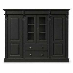 Bücherregal - Nevers - Massivkiefer - 180 x 39 x 140 cm - Schwarz