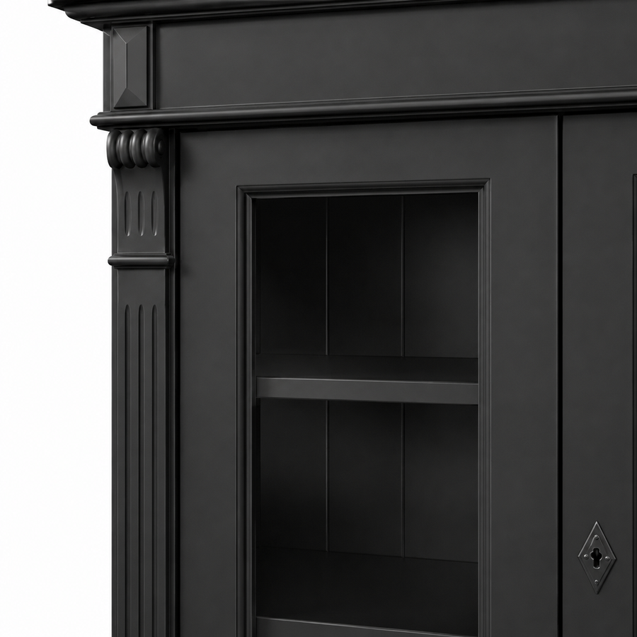 Bookcase - Nevers - Solid Pine - 180 x 39 x 140 cm - Black