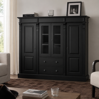 Bookcase - Nevers - Solid Pine - 180 x 39 x 140 cm - Black