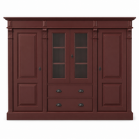 Bookcase - Nevers - Solid Pine - 180 x 39 x 140 cm - Bordeaux