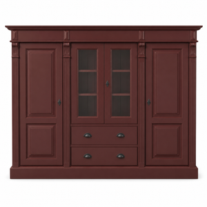 Bücherregal - Nevers - Massivkiefer - 180 x 39 x 140 cm - Bordeaux