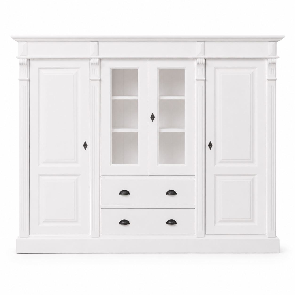 Bookcase - Nevers - Solid Pine - 180 x 39 x 140 cm - White