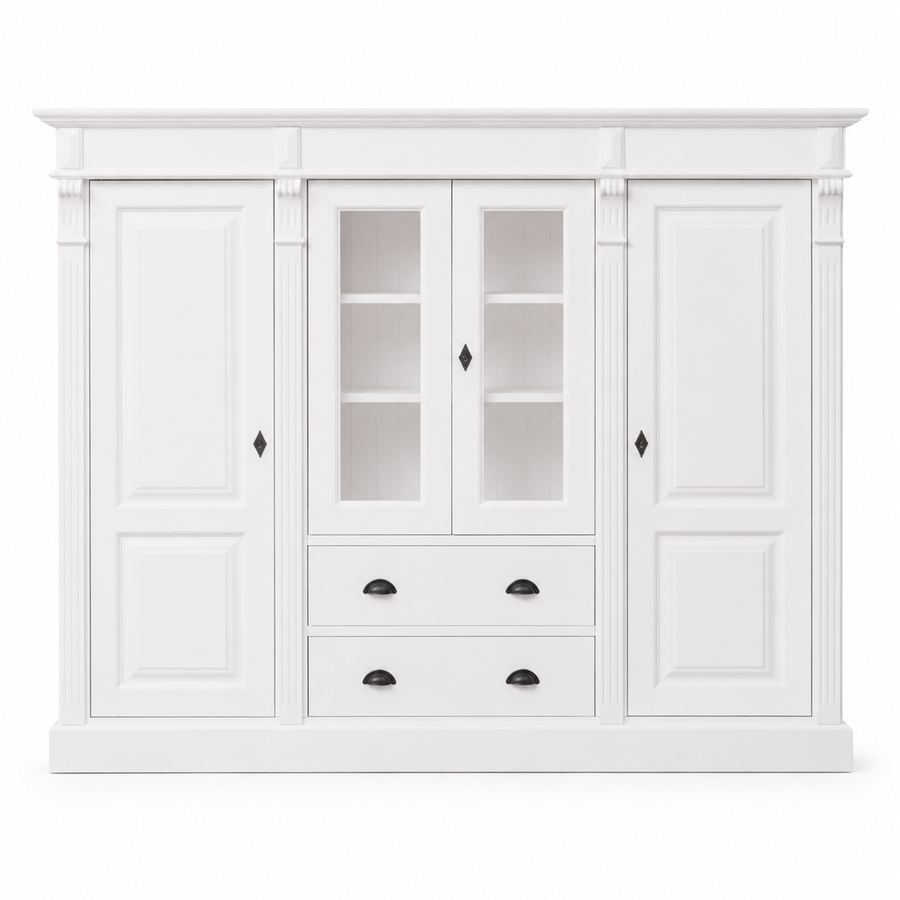 Bookcase - Nevers - Solid Pine - 180 x 39 x 140 cm - White