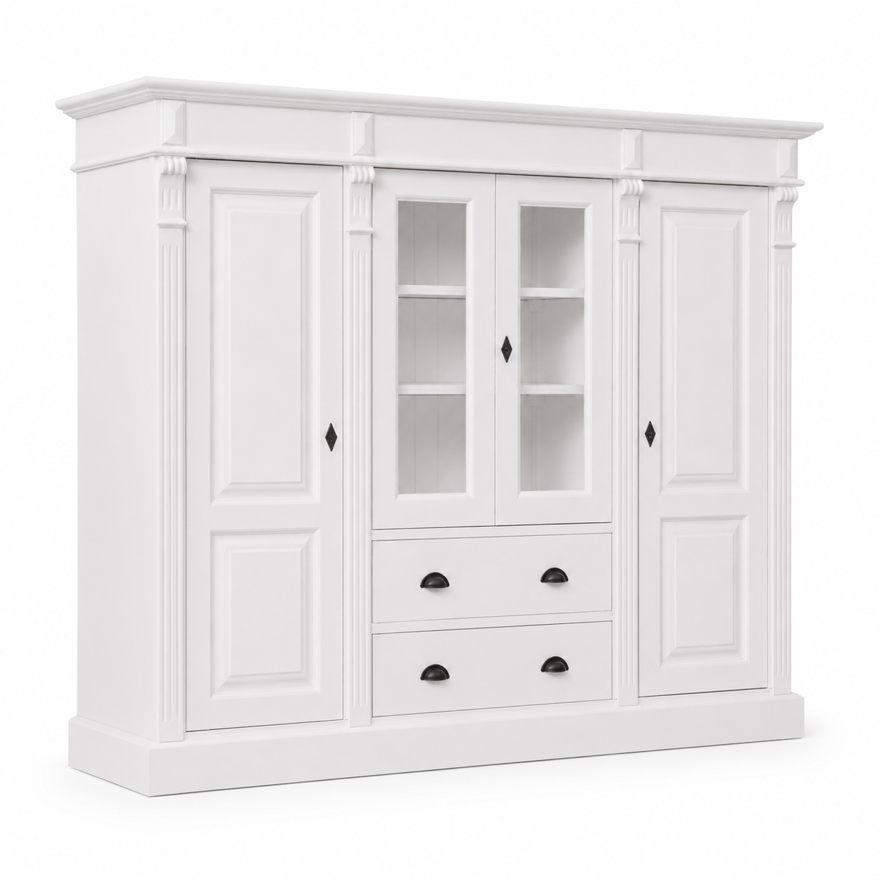 Bookcase - Nevers - Solid Pine - 180 x 39 x 140 cm - White