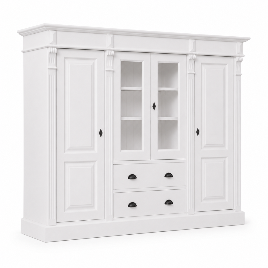 Bookcase - Nevers - Solid Pine - 180 x 39 x 140 cm - White