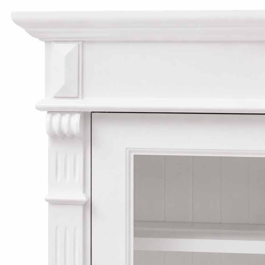 Bookcase - Nevers - Solid Pine - 180 x 39 x 140 cm - White