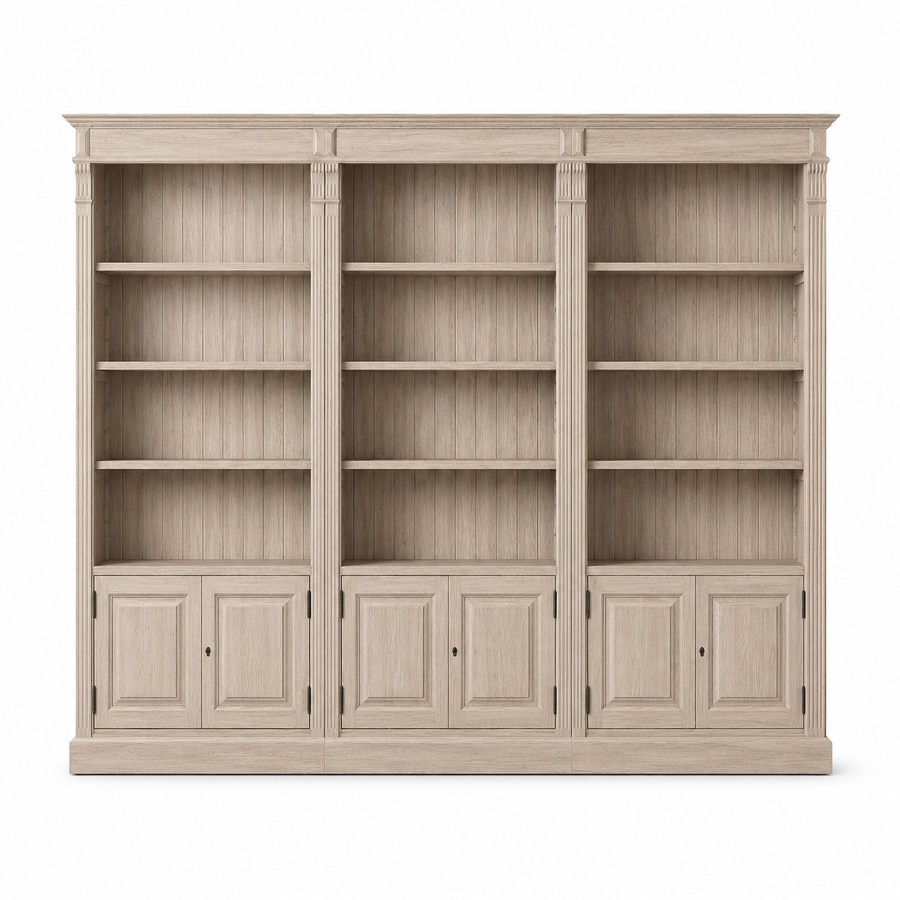 Bookcase - Provins - Solid Oak - 340 x 46 x 197 cm - Oak