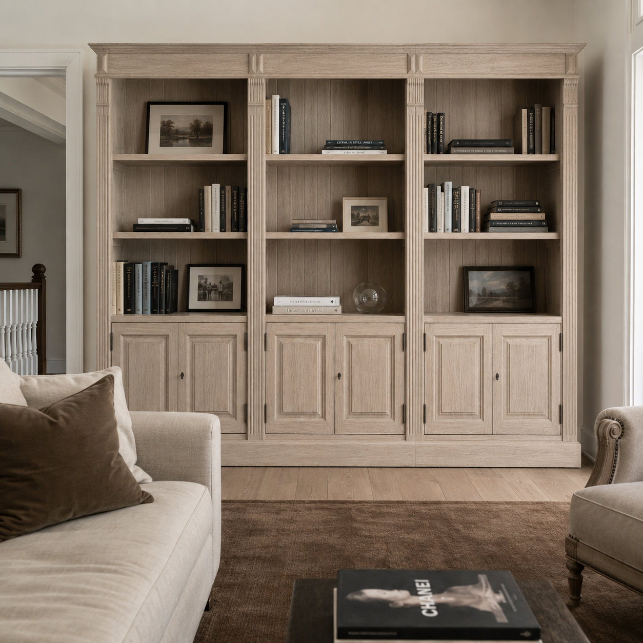 Bookcase - Provins - Solid Oak - 340 x 46 x 197 cm - Oak