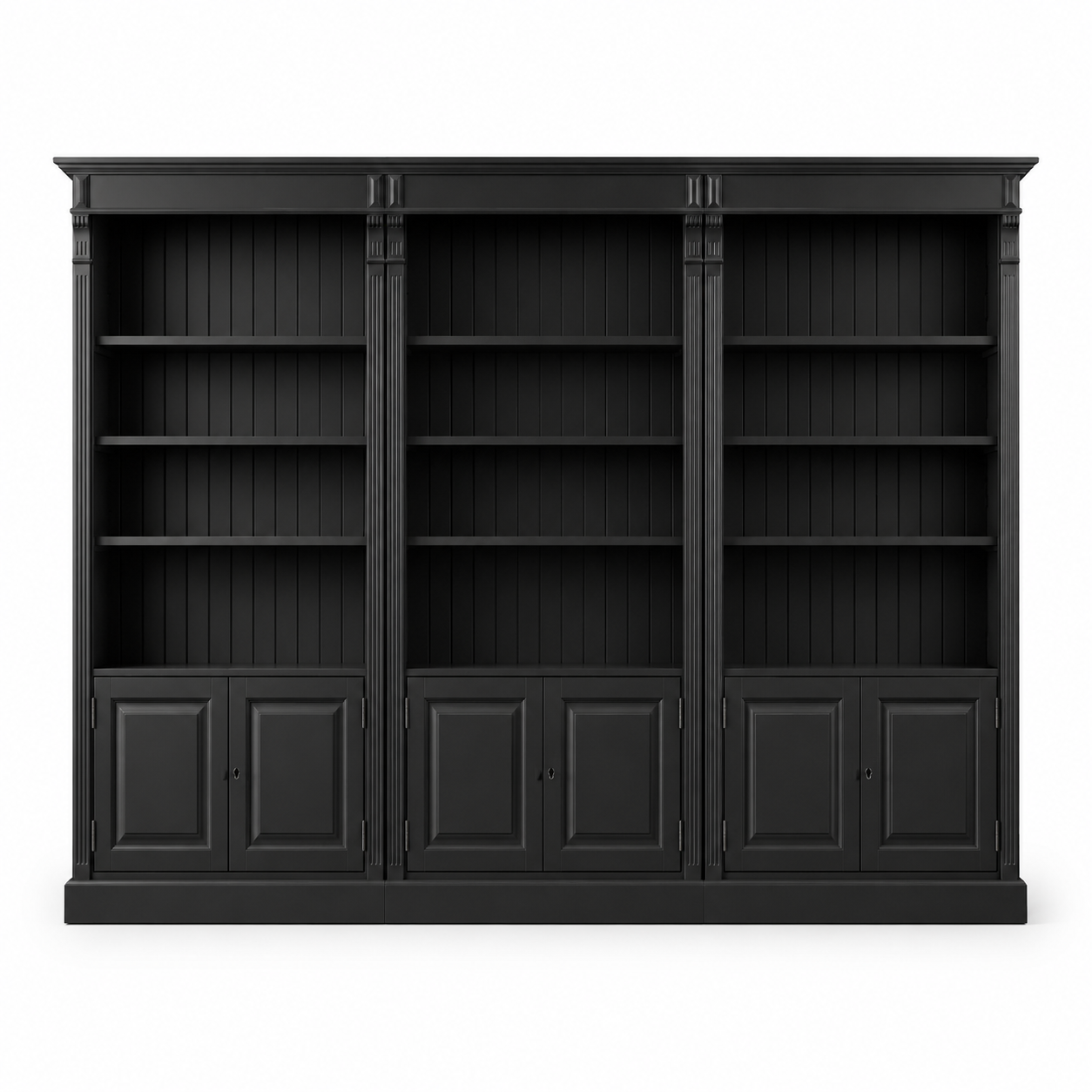 Bookcase - Provins - Solid Pine - 340 x 46 x 197 cm - Black