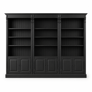 Bücherregal - Provins - Massivkiefer - 340 x 46 x 197 cm - Schwarz
