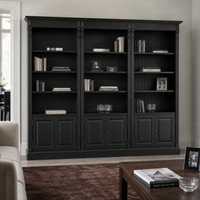 Bookcase - Provins - Solid Pine - 340 x 46 x 197 cm - Black