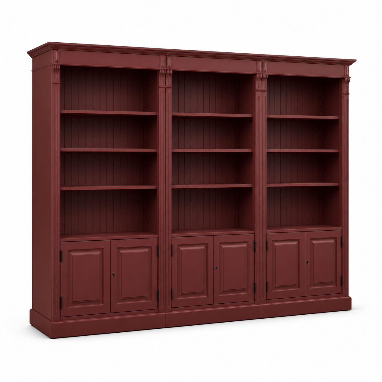 Bookcase - Provins - Solid Pine - 340 x 46 x 197 cm - Bordeaux