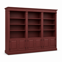 Bookcase - Provins - Solid Pine - 340 x 46 x 197 cm - Bordeaux