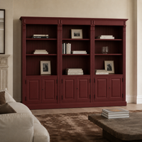 Bookcase - Provins - Solid Pine - 340 x 46 x 197 cm - Bordeaux