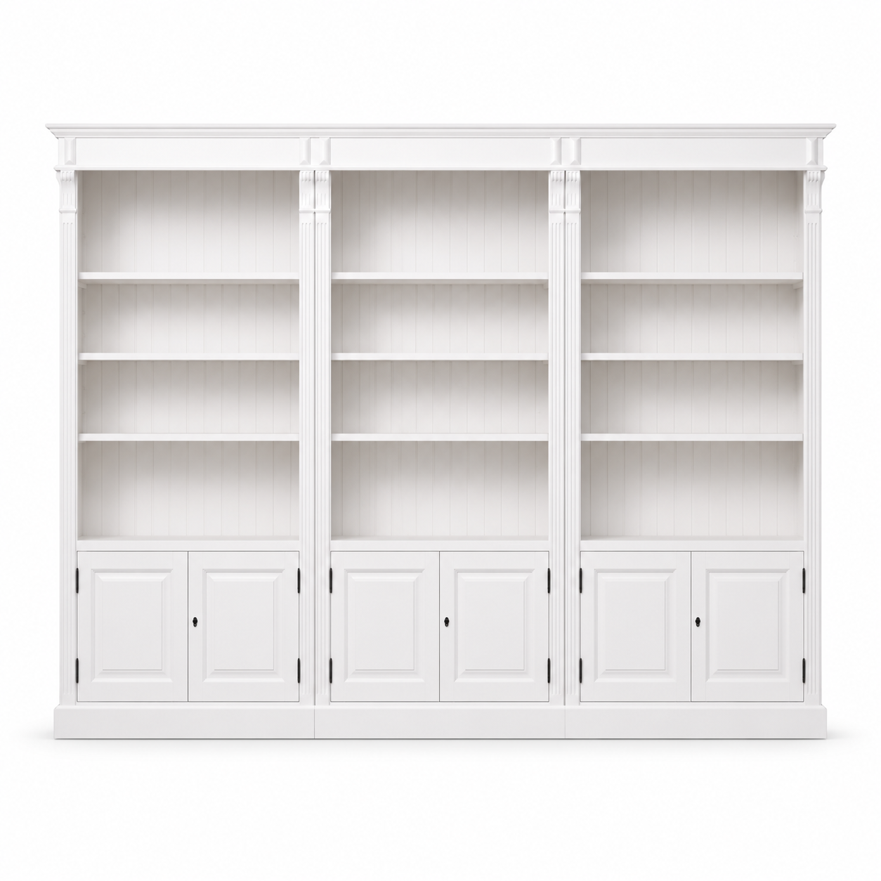 Bookcase - Provins - Solid Pine - 340 x 46 x 197 cm - White