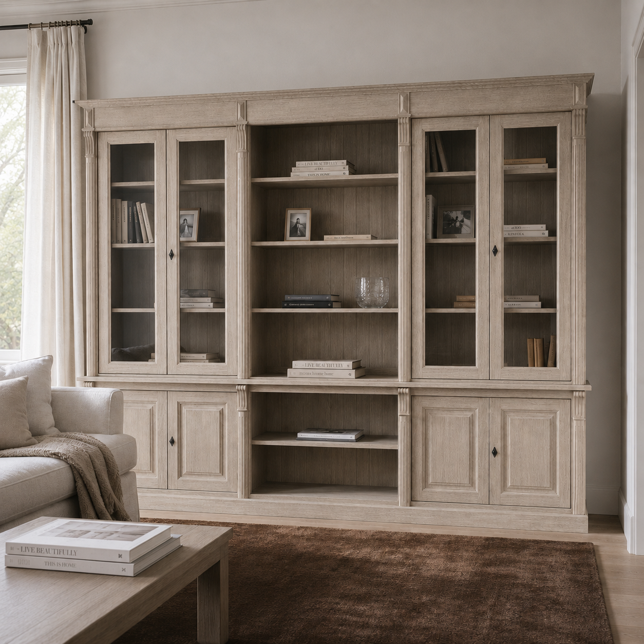 Bookcase - Saumur - Solid Oak - 286 x 51 x 228 cm - Oak