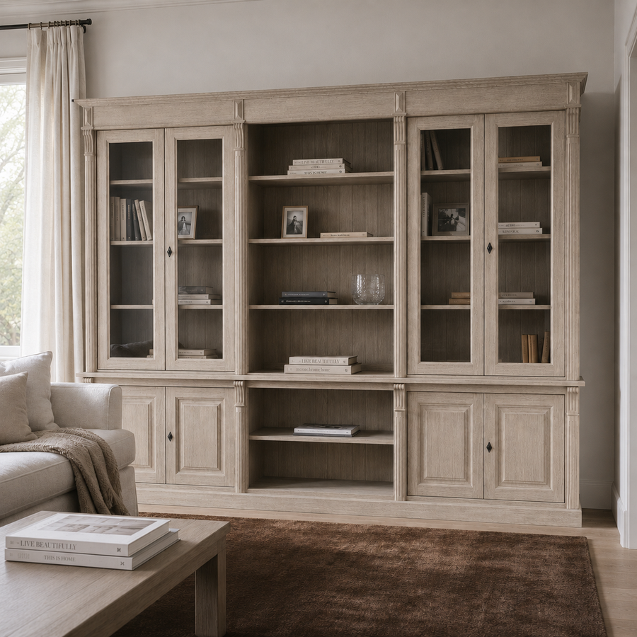 Bookcase - Saumur - Solid Oak - 286 x 51 x 228 cm - Oak