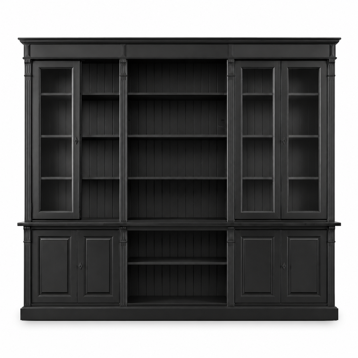 Bookcase - Saumur - Solid Pine - 286 x 51 x 228 cm - Black