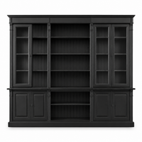 Bookcase - Saumur - Solid Pine - 286 x 51 x 228 cm - Black