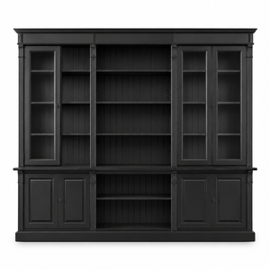Bücherregal - Saumur - Massivkiefer - 286 x 51 x 228 cm - Schwarz