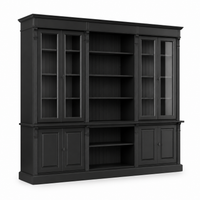 Bookcase - Saumur - Solid Pine - 286 x 51 x 228 cm - Black