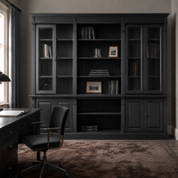 Bookcase - Saumur - Solid Pine - 286 x 51 x 228 cm - Black