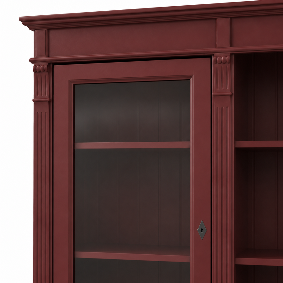 Bookcase - Saumur - Solid Pine - 286 x 51 x 228 cm - Bordeaux