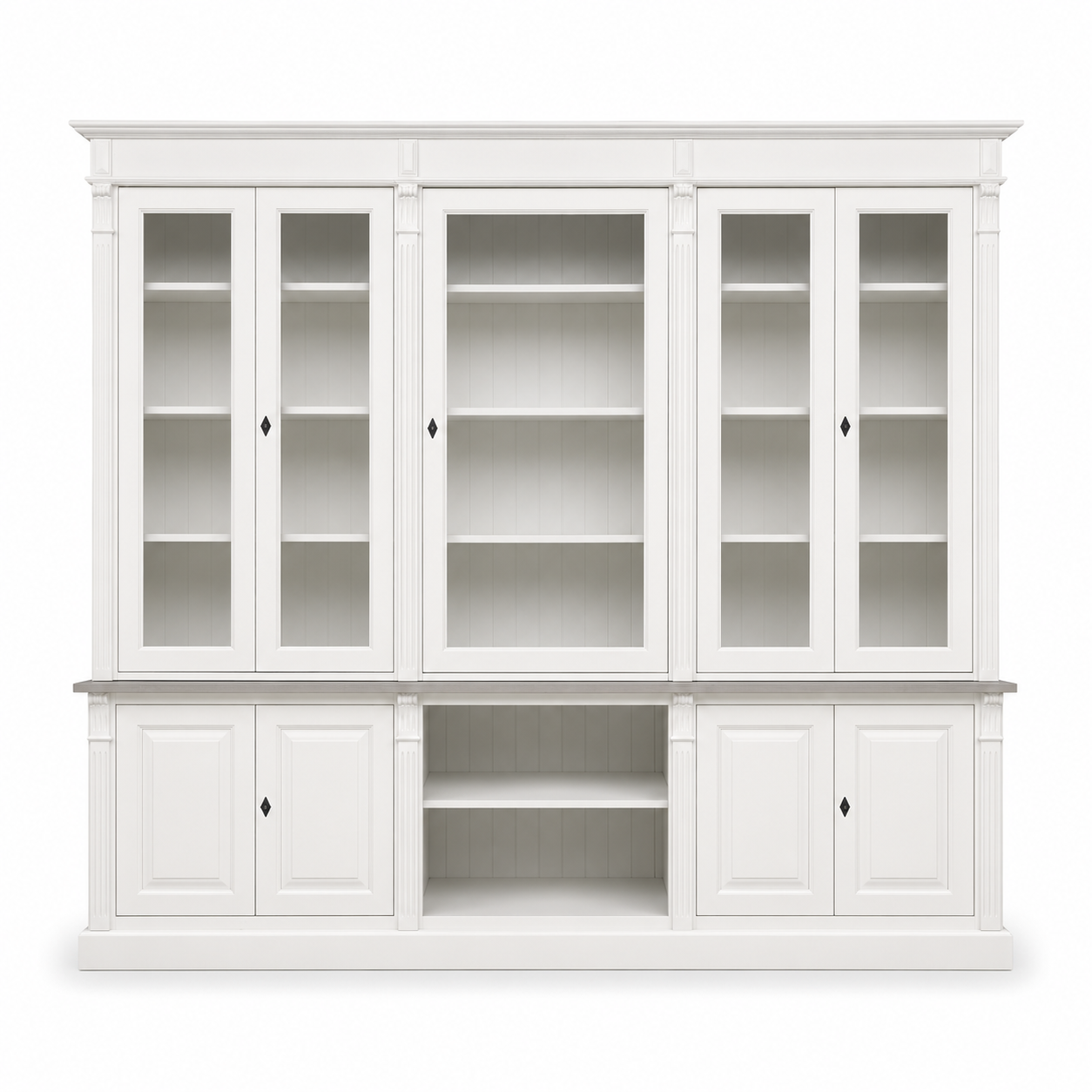 Bookcase - Saumur - Solid Pine - 286 x 51 x 228 cm - White