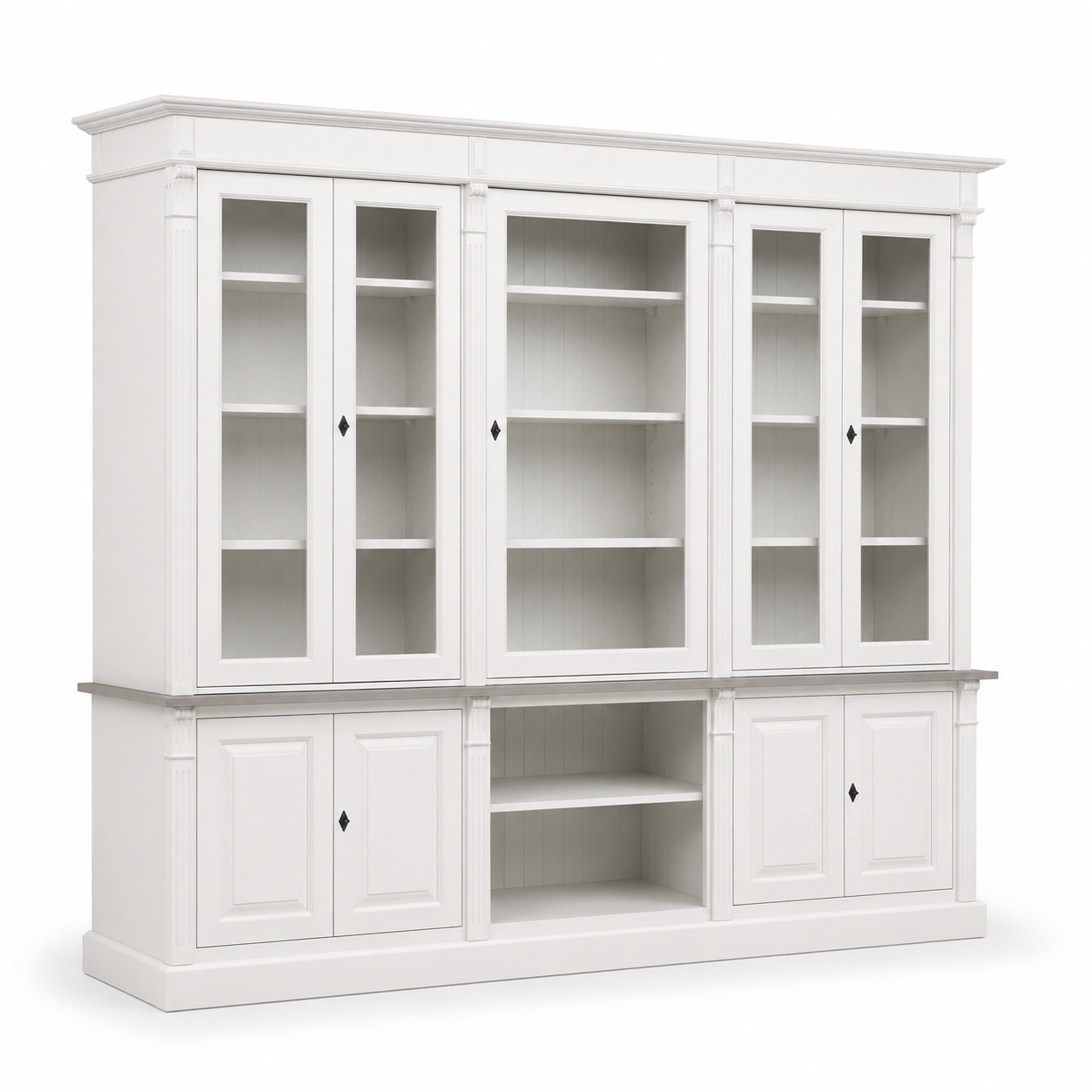 Bookcase - Saumur - Solid Pine - 286 x 51 x 228 cm - White