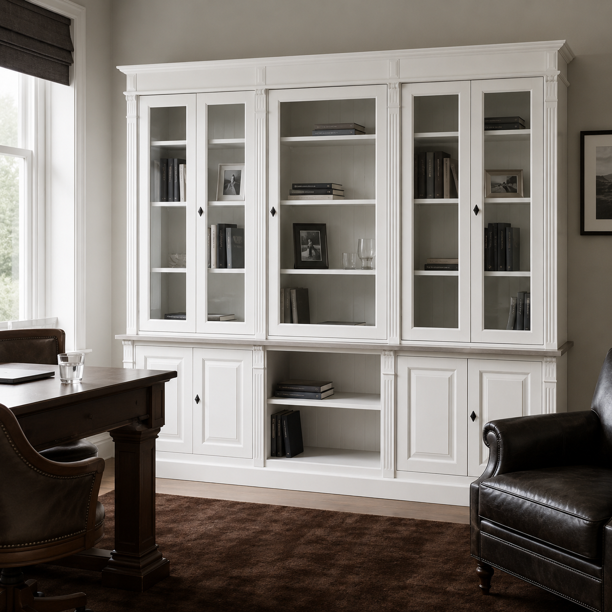 Bookcase - Saumur - Solid Pine - 286 x 51 x 228 cm - White
