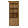 Vincester Vitrine - Massif Hoboken Chêne avec 2 Verre Panel Portes