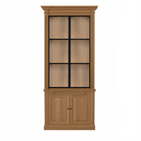 Vincester Vitrine - Massif Hoboken Chêne avec 2 Verre Panel Portes