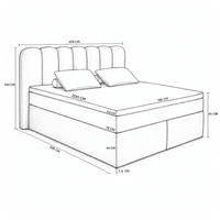 Boxspring Bett Verona - Anthrazit - Marcottestyle Shop 180 x 200 cm
