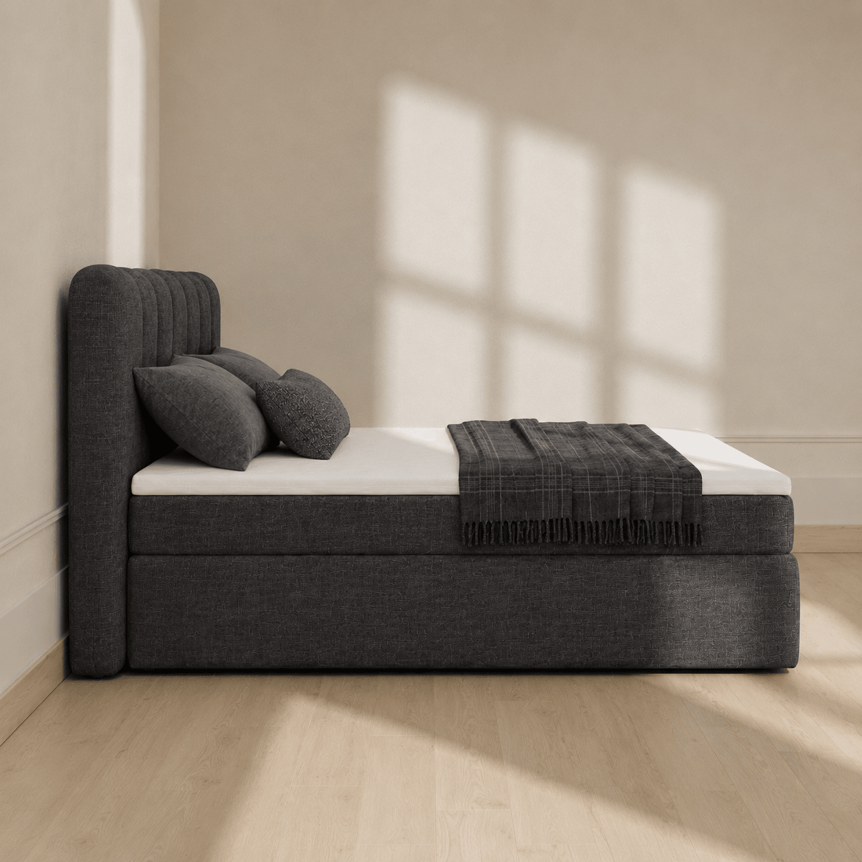 Boxspring Bett Verona - Anthrazit - Marcottestyle Shop 180 x 200 cm