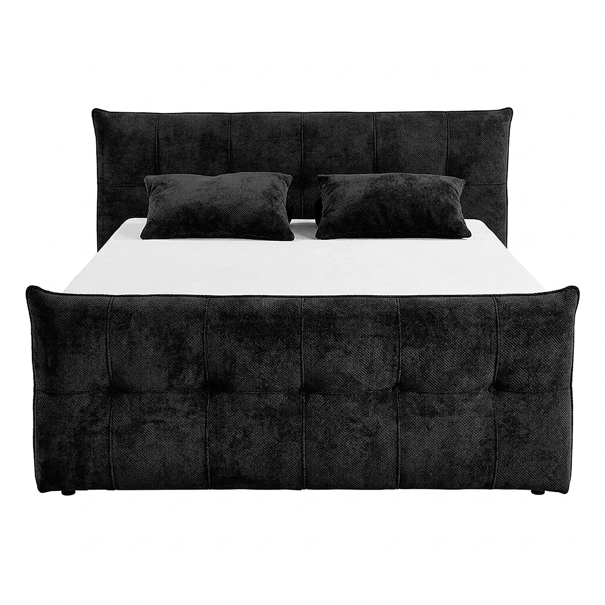 Boxspring Gallardo - Black | Includes Base and Topper - Marcottestyle Shop 180 x 200 cm HR foam topper (cold foam) No cushions | Marcottestyle