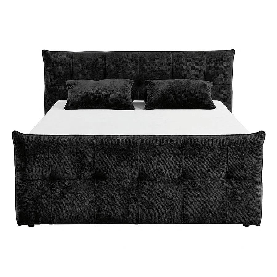 Boxspring Gallardo - Schwarz | Includes Base and Topper - Marcottestyle Shop 180 x 200 cm HR foam topper (cold foam) No cushions